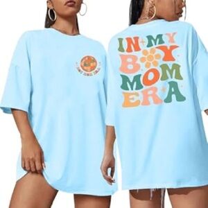 In My Boy‎ Mom Era Blue Graphic T-Shirt Large women’s disco groovy 70s font L